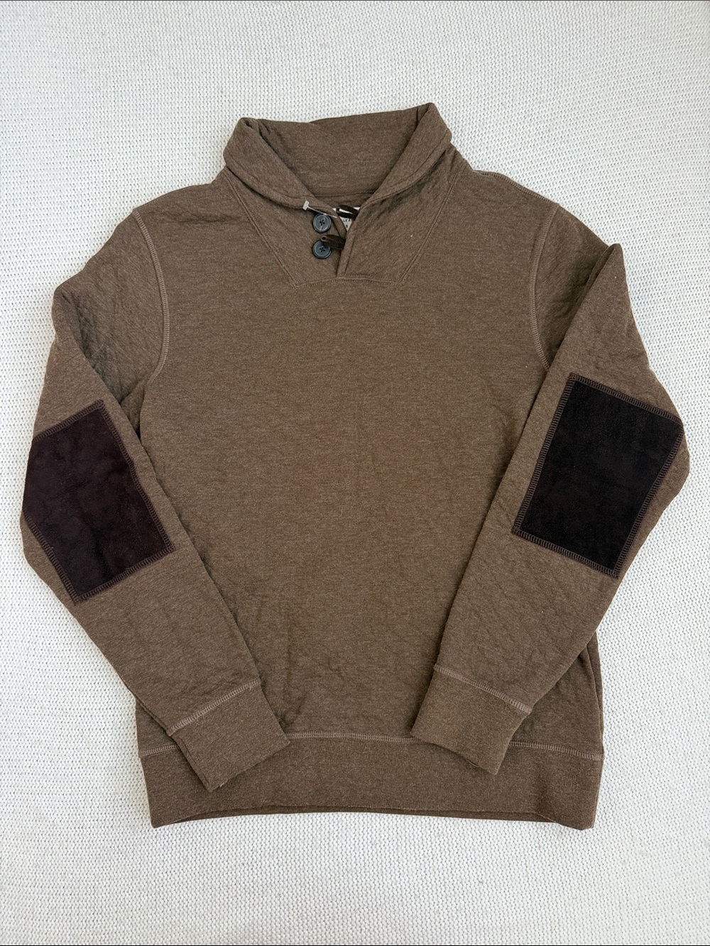 Billy Reid Diamond Quilt Quarter Zip Sweater Brown Size Small